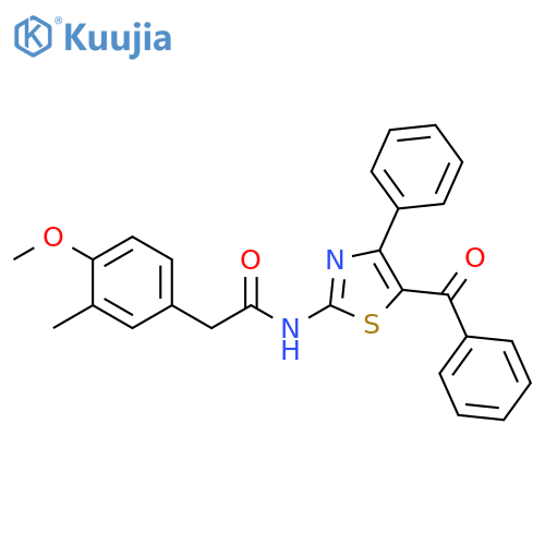 N-(5-benzoyl-4-phenyl-1,3-thiazol-2-yl)-2-(4-methoxy-3-methylphenyl)acetamide structure
