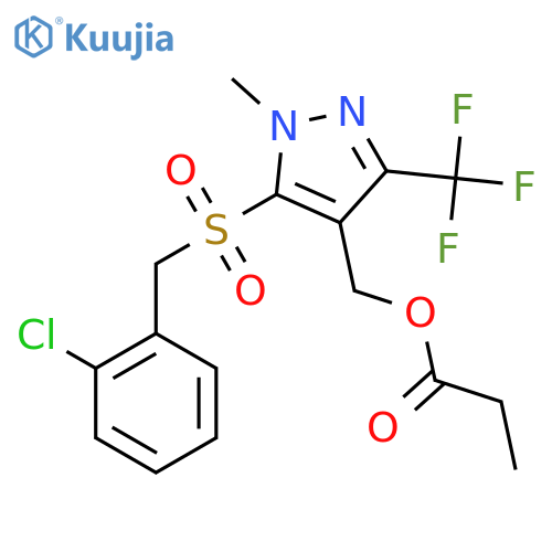 [5-[(2-Chlorobenzyl)sulfonyl]-1-methyl-3-(trifluoromethyl)-1H-pyrazol-4-yl]methyl propionate structure