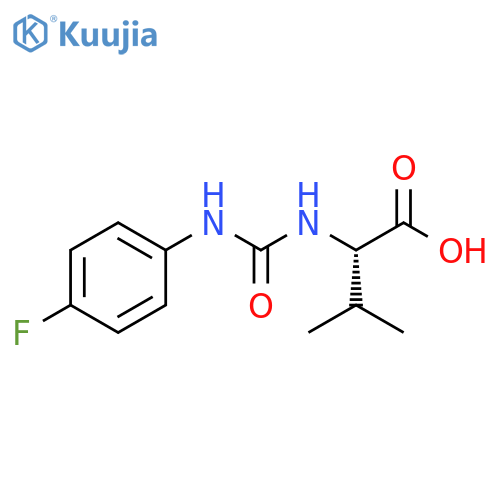 (2S)-2-[(4-fluorophenyl)carbamoylamino]-3-methylbutanoic acid structure
