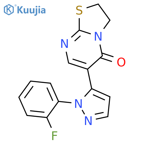 6-[1-(2-FLUOROPHENYL)-1H-PYRAZOL-5-YL]-2,3-DIHYDRO-5H-[1,3]THIAZOLO[3,2-A]PYRIMIDIN-5-ONE structure
