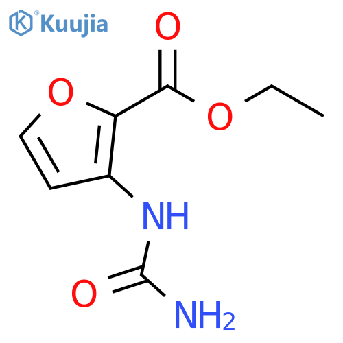 2-Furancarboxylic acid, 3-[(aminocarbonyl)amino]-, ethyl ester structure