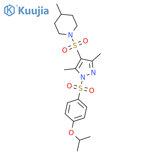1-({3,5-dimethyl-1-4-(propan-2-yloxy)benzenesulfonyl-1H-pyrazol-4-yl}sulfonyl)-4-methylpiperidine structure