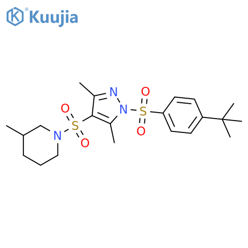 1-{1-(4-tert-butylbenzenesulfonyl)-3,5-dimethyl-1H-pyrazol-4-ylsulfonyl}-3-methylpiperidine structure