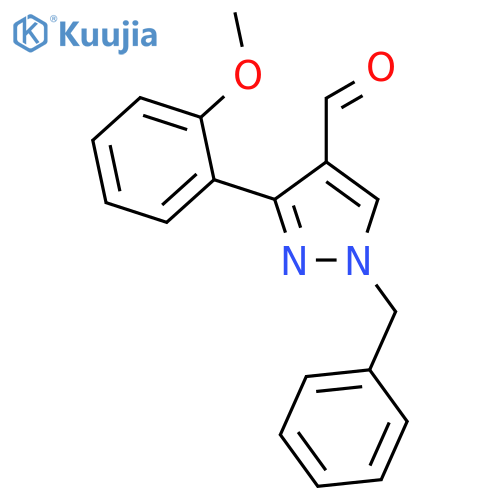 1-benzyl-3-(2-methoxyphenyl)-1H-pyrazole-4-carbaldehyde structure