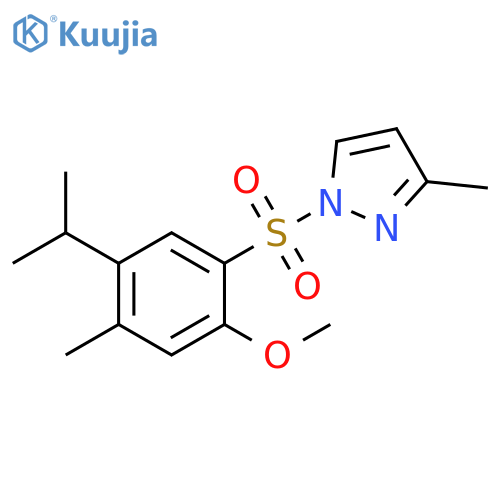1-2-methoxy-4-methyl-5-(propan-2-yl)benzenesulfonyl-3-methyl-1H-pyrazole structure