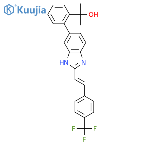 2-[2-[2-[(E)-2-[4-(trifluoromethyl)phenyl]ethenyl]-3H-benzimidazol-5-yl]phenyl]propan-2-ol structure