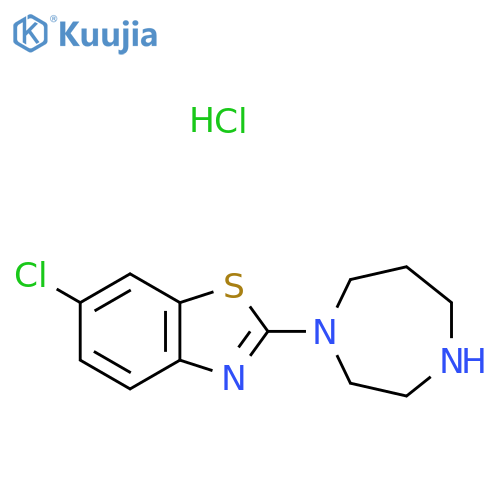 6-chloro-2-(1,4-diazepan-1-yl)-1,3-benzothiazole hydrochloride structure