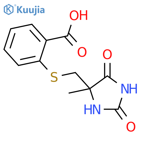 2-{(4-methyl-2,5-dioxoimidazolidin-4-yl)methylsulfanyl}benzoic acid structure