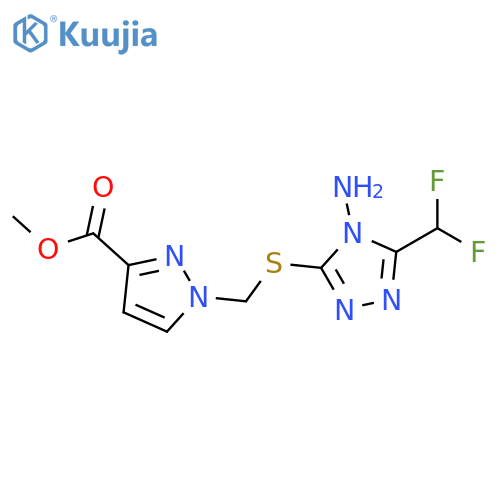 Methyl 1-({4-Amino-5-(difluoromethyl)-4H-1,2,4-triazol-3-ylthio}methyl)-1H-pyrazole-3-carboxylate structure
