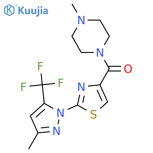 (4-METHYLPIPERAZINO)(2-[3-METHYL-5-(TRIFLUOROMETHYL)-1H-PYRAZOL-1-YL]-1,3-THIAZOL-4-YL)METHANONE structure