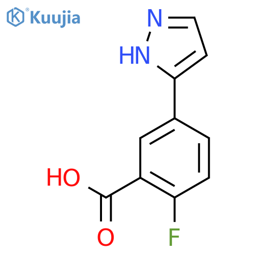 2-Fluoro-5-(1H-pyrazol-3-yl)benzoic acid structure