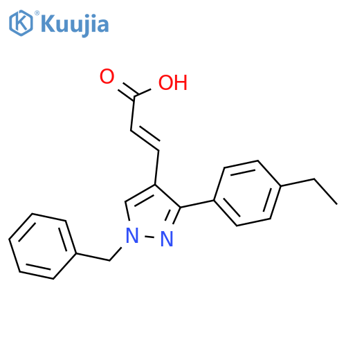 (2E)-3-1-benzyl-3-(4-ethylphenyl)-1H-pyrazol-4-ylprop-2-enoic acid structure