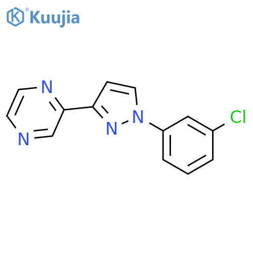 Pyrazine, 2-[1-(3-chlorophenyl)-1H-pyrazol-3-yl]- structure
