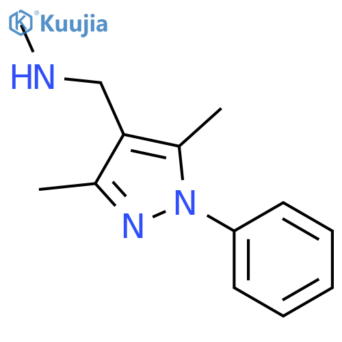 (3,5-dimethyl-1-phenyl-1H-pyrazol-4-yl)methyl(methyl)amine structure