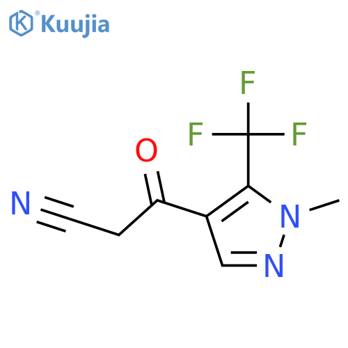 3-[1-methyl-5-(trifluoromethyl)-1H-pyrazol-4-yl]-3-oxopropanenitrile structure