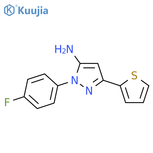1-(4-fluorophenyl)-3-(thiophen-2-yl)-1H-pyrazol-5-amine structure