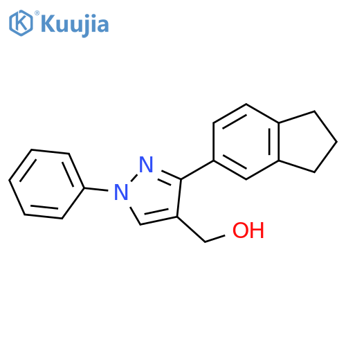 [3-(2,3-dihydro-1H-inden-5-yl)-1-phenyl-1H-pyrazol-4-yl]methanol structure
