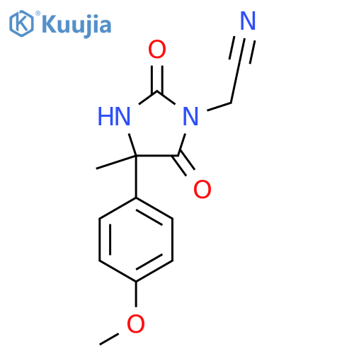 2-4-(4-methoxyphenyl)-4-methyl-2,5-dioxoimidazolidin-1-ylacetonitrile structure