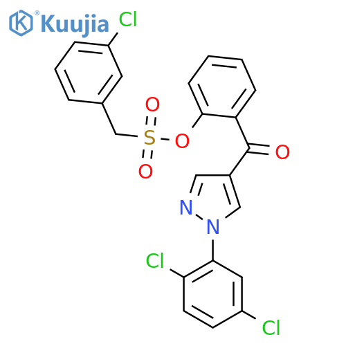 2-[1-(2,5-Dichlorophenyl)-1H-pyrazole-4-carbonyl]phenyl (3-chlorophenyl)methanesulfonate structure