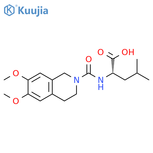 (2S)-2-[(6,7-dimethoxy-3,4-dihydro-1H-isoquinoline-2-carbonyl)amino]-4-methylpentanoic acid structure