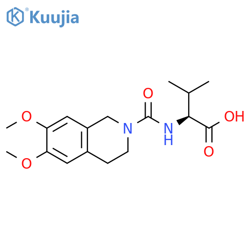 (2S)-2-[(6,7-dimethoxy-3,4-dihydro-1H-isoquinoline-2-carbonyl)amino]-3-methyl-butanoic acid structure