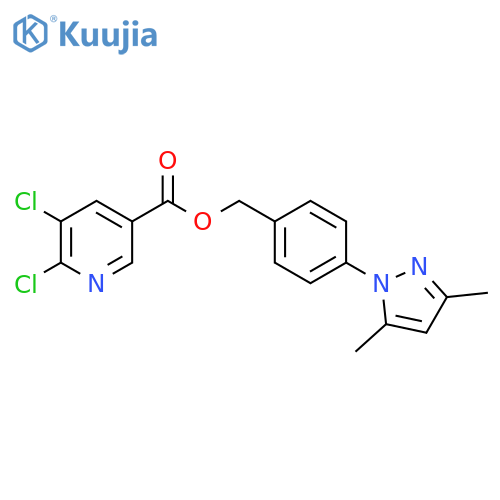 [4-(3,5-Dimethyl-1H-pyrazol-1-yl)phenyl]methyl 5,6-dichloro-3-pyridinecarboxylate structure