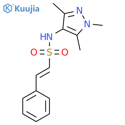 (E)-2-phenyl-N-(1,3,5-trimethylpyrazol-4-yl)ethenesulfonamide structure