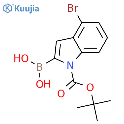1-BOC-4-bromo-indole-2-boronic acid structure