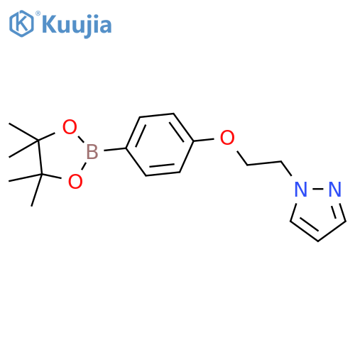 1-(2-(4-(4,4,5,5-Tetramethyl-1,3,2-dioxaborolan-2-yl)phenoxy)ethyl)-1H-pyrazole structure