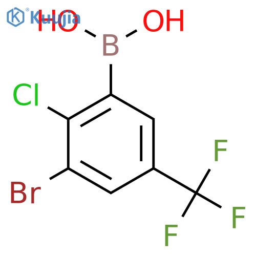 3-Bromo-2-chloro-5-(trifluoromethyl)phenylboronic acid structure
