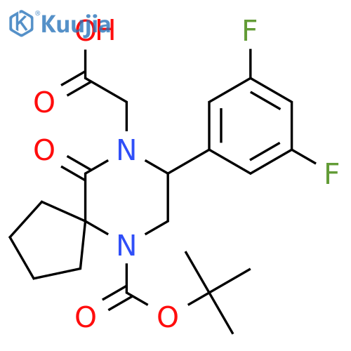 (R)-2-(6-(tert-Butoxycarbonyl)-8-(3,5-difluorophenyl)-10-oxo-6,9-diazaspiro4.5decan-9-yl)acetic acid structure