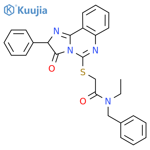N-benzyl-N-ethyl-2-({3-oxo-2-phenyl-2H,3H-imidazo1,2-cquinazolin-5-yl}sulfanyl)acetamide structure