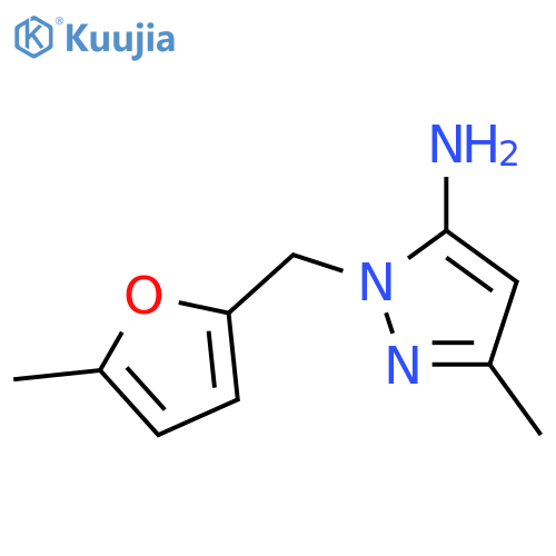5-Methyl-2-(5-methyl-furan-2-ylmethyl)-2H-pyrazol-3-ylamine structure