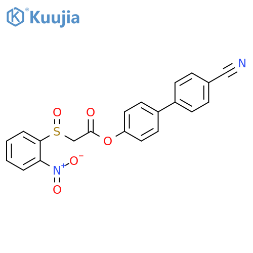 4'-cyano-1,1'-biphenyl-4-yl 2-(2-nitrobenzenesulfinyl)acetate structure