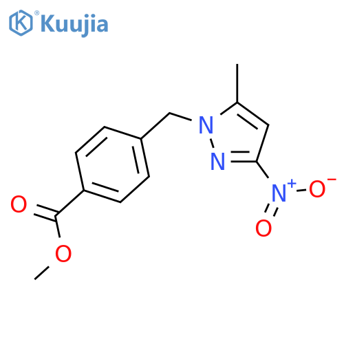 methyl 4-(5-methyl-3-nitro-1H-pyrazol-1-yl)methylbenzoate structure