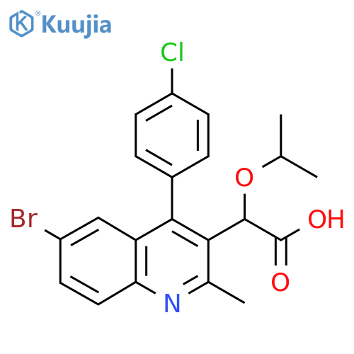2-[6-Bromo-4-(4-chlorophenyl)-2-methyl-3-quinolyl]-2-isopropoxy-acetic acid structure