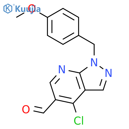 4-Chloro-1-(4-methoxy-benzyl)-1h-pyrazolo[3,4-b]pyridine-5-carbaldehyde structure