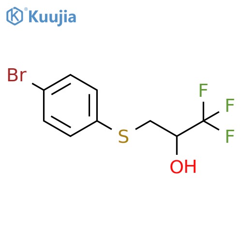 3-(4-bromophenyl)sulfanyl-1,1,1-trifluoropropan-2-ol structure