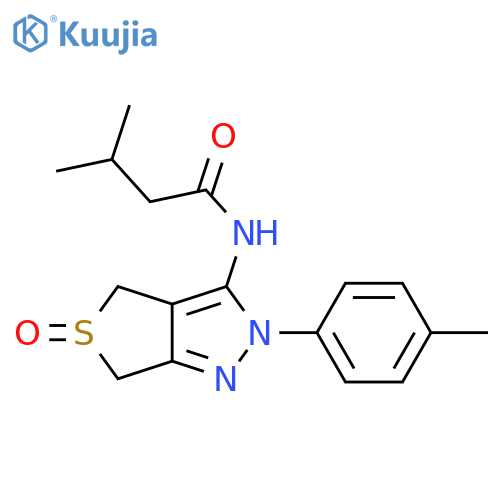 3-methyl-N-2-(4-methylphenyl)-5-oxo-2H,4H,6H-5lambda4-thieno3,4-cpyrazol-3-ylbutanamide structure
