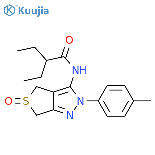 2-ethyl-N-2-(4-methylphenyl)-5-oxo-2H,4H,6H-5lambda4-thieno3,4-cpyrazol-3-ylbutanamide structure