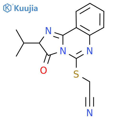 2-{3-oxo-2-(propan-2-yl)-2H,3H-imidazo1,2-cquinazolin-5-ylsulfanyl}acetonitrile structure