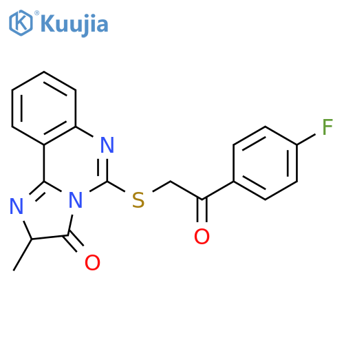 5-{2-(4-fluorophenyl)-2-oxoethylsulfanyl}-2-methyl-2H,3H-imidazo1,2-cquinazolin-3-one structure