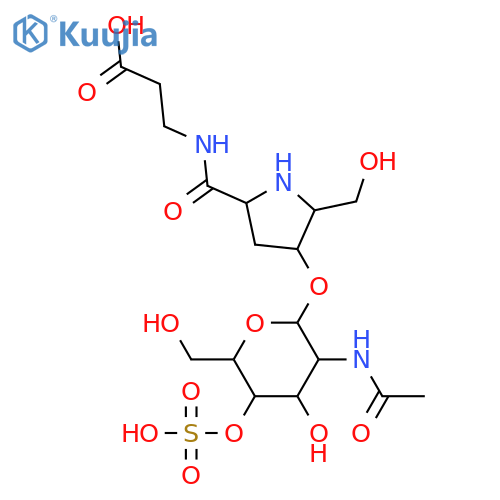 β-Alanine, (4S,5R)-4-[[2-(acetylamino)-2-deoxy-4-O-sulfo-β-D-glucopyranosyl]oxy]-5-(hydroxymethyl)-L-prolyl- (9CI) structure