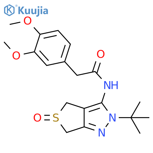 N-{2-tert-butyl-5-oxo-2H,4H,6H-5lambda4-thieno3,4-cpyrazol-3-yl}-2-(3,4-dimethoxyphenyl)acetamide structure