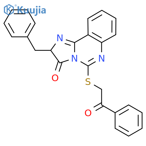 2-benzyl-5-(2-oxo-2-phenylethyl)sulfanyl-2H,3H-imidazo1,2-cquinazolin-3-one structure