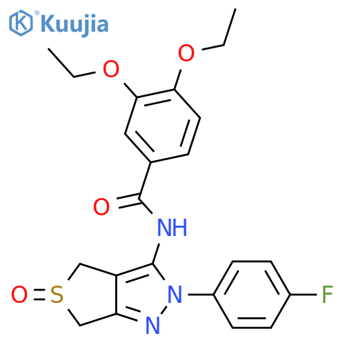 3,4-diethoxy-N-2-(4-fluorophenyl)-5-oxo-2H,4H,6H-5lambda4-thieno3,4-cpyrazol-3-ylbenzamide structure