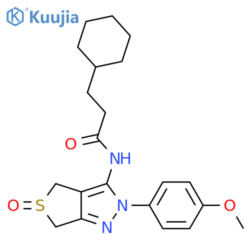 3-cyclohexyl-N-2-(4-methoxyphenyl)-5-oxo-2H,4H,6H-5lambda4-thieno3,4-cpyrazol-3-ylpropanamide structure