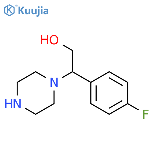 2-(4-fluorophenyl)-2-(piperazin-1-yl)ethan-1-ol structure