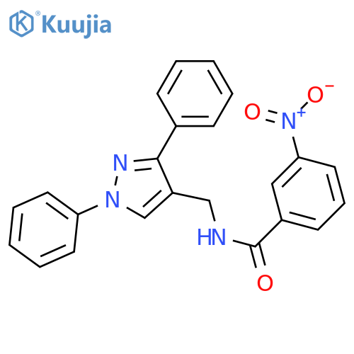 N-(1,3-diphenyl-1H-pyrazol-4-yl)methyl-3-nitrobenzamide structure