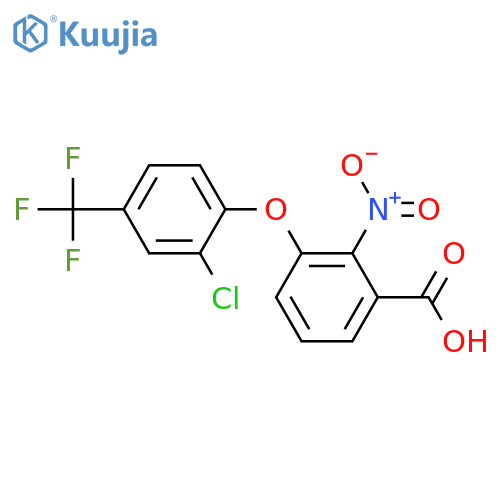 Benzoic acid, 3-[2-chloro-4-(trifluoromethyl)phenoxy]-2-nitro- (9CI, ACI) structure